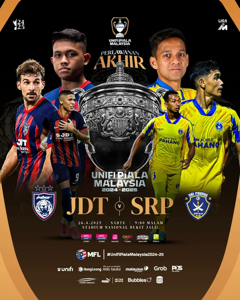 siaran langsung final piala malaysia 2025 jdt vs sri pahang