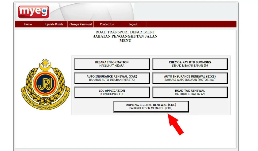 cara renew lesen memandu myeg online