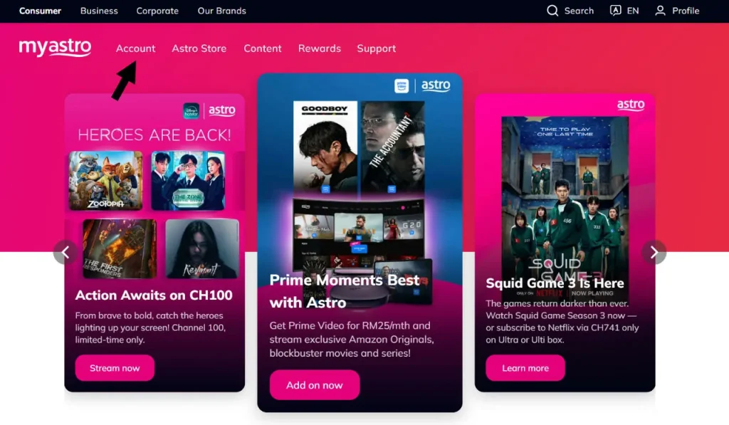 cara bayar bil astro onilne guna myastro