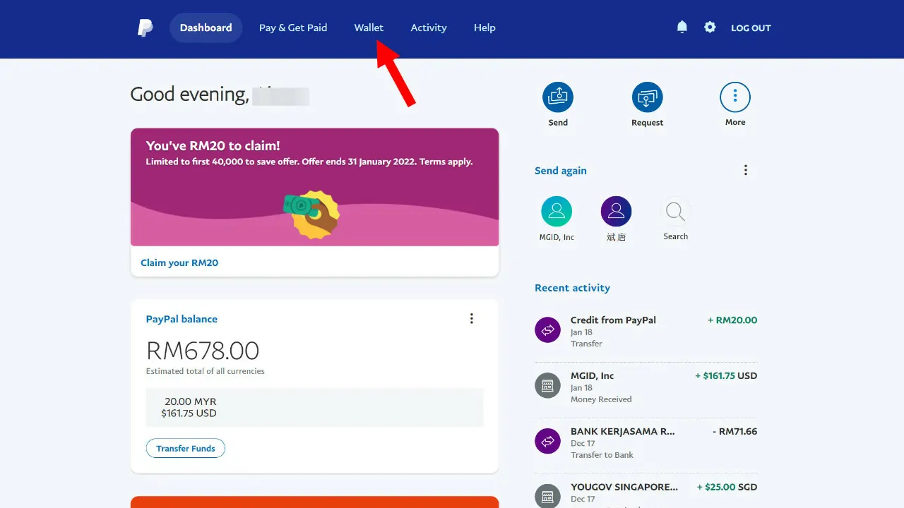 cara transfer duit paypal ke akaun bank