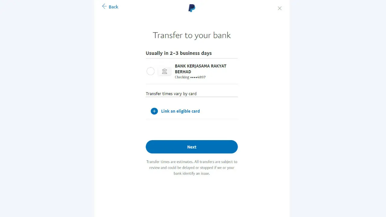 cara transfer duit paypal ke akaun bank