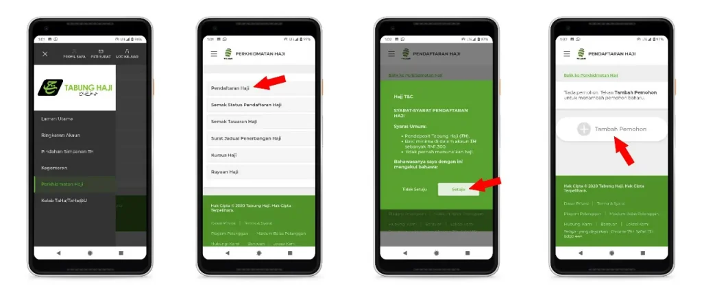 cara daftar haji guna thijari