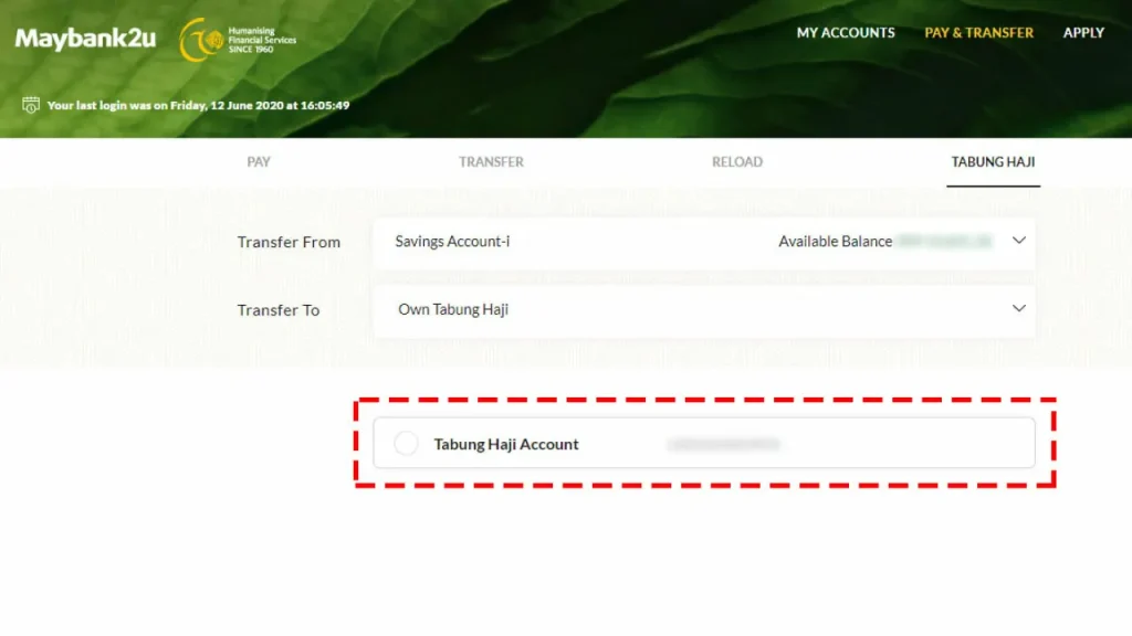 cara pindah wang tabung haji ke maybank