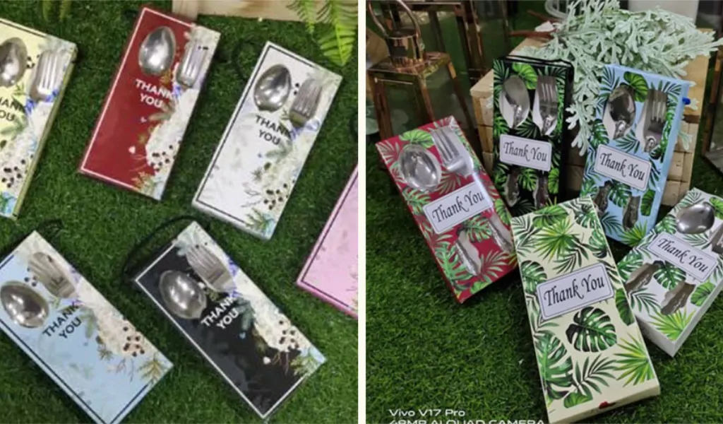 doorgift kahwin sudu garfu