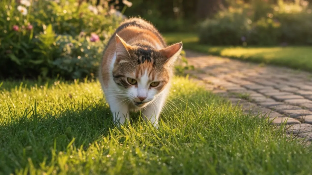 kenapa kucing makan rumput
