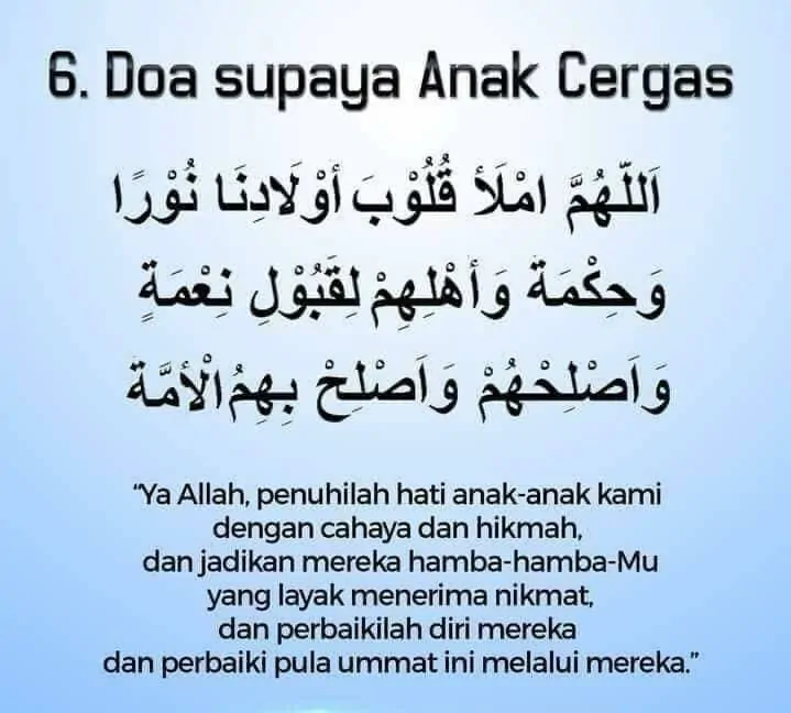 Doa supaya anak cergas dan sihat